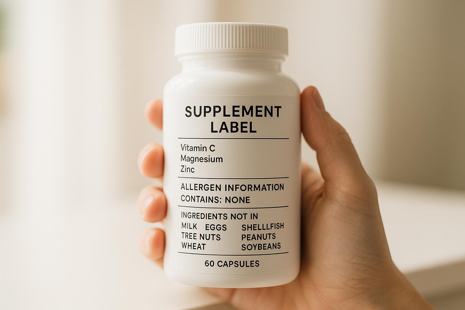 Cómo leer etiquetas para evitar alérgenos en suplementos