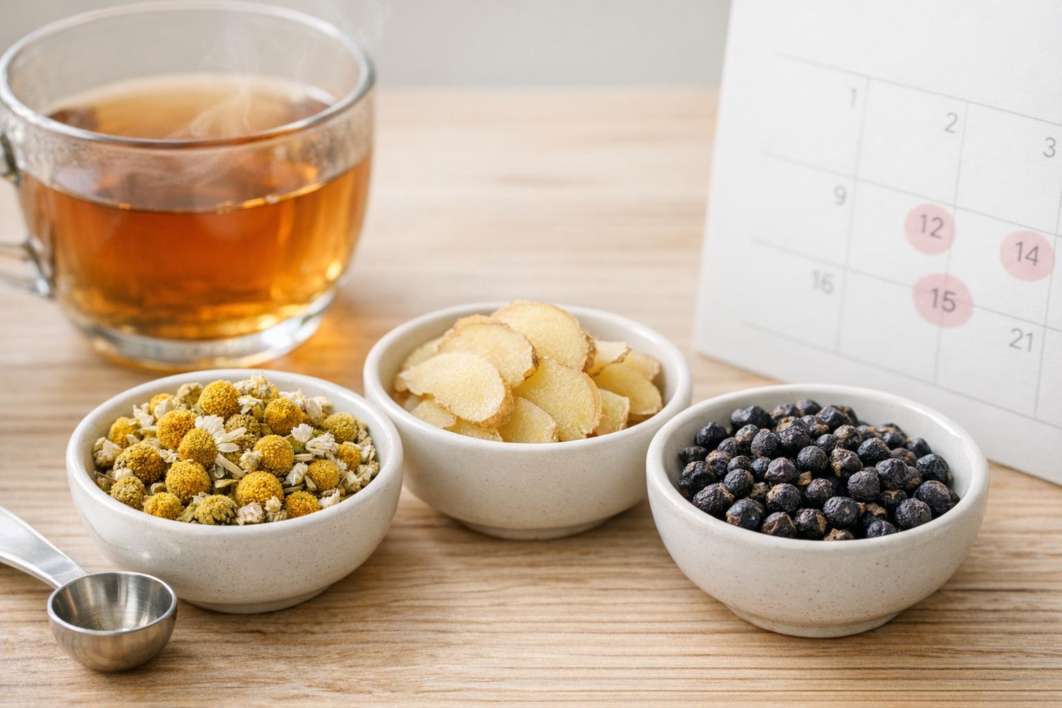 Estudios sobre hierbas y regulación menstrual