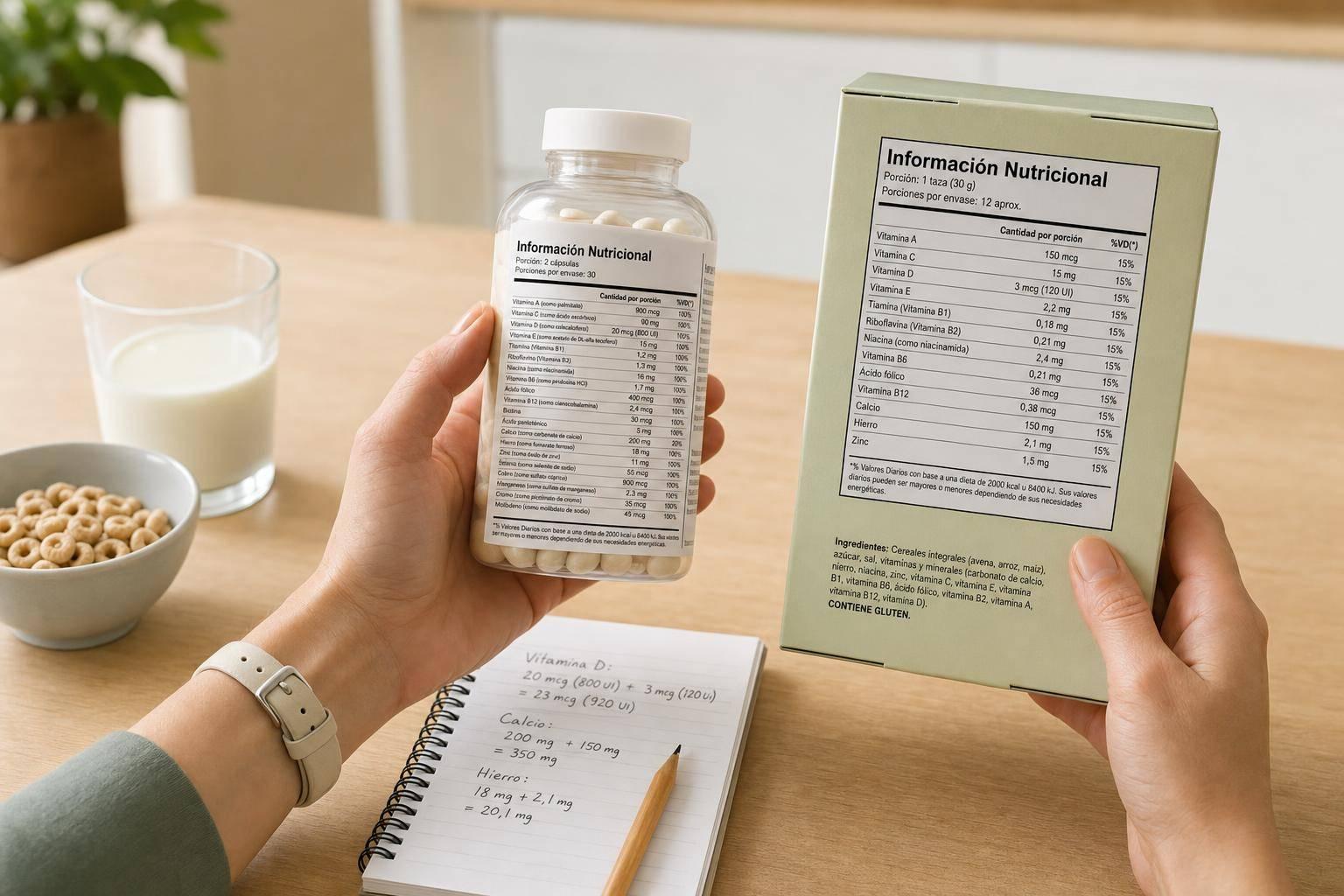 Riesgos de duplicar vitaminas y minerales