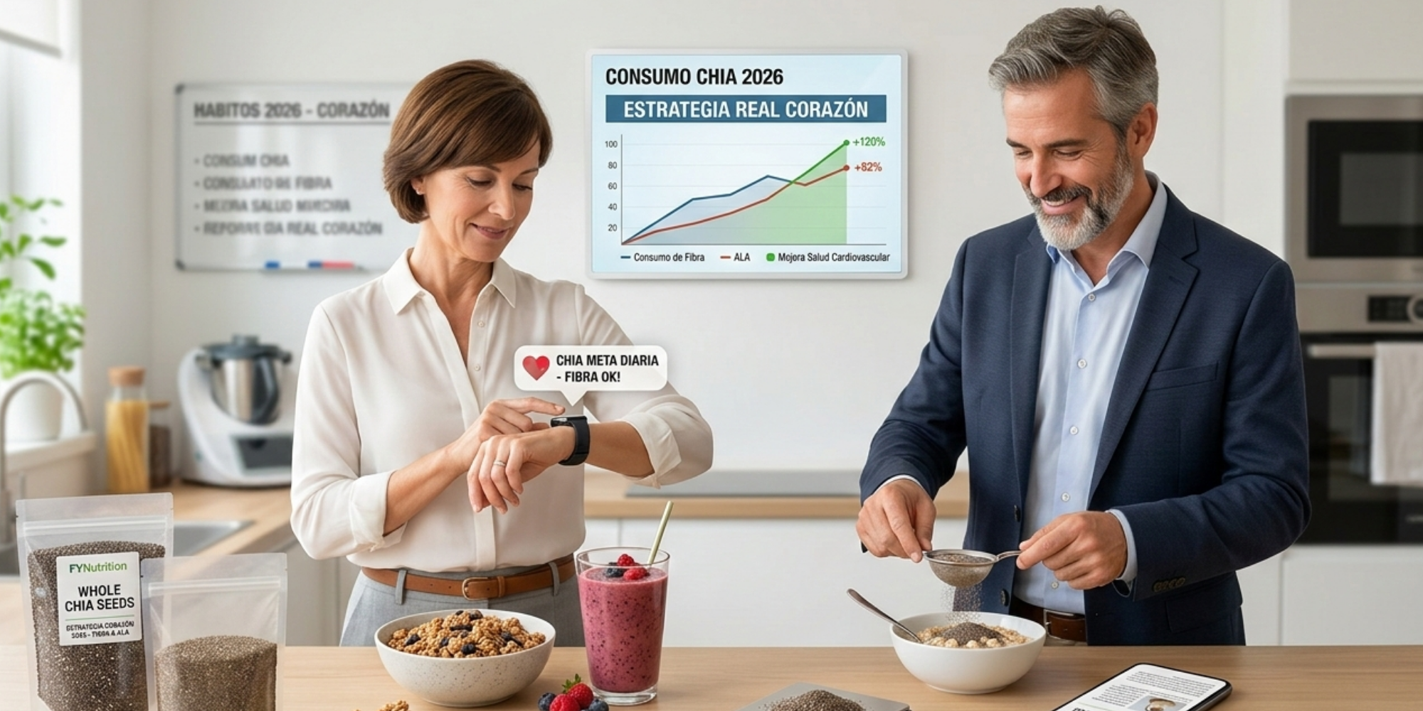 Chía en 2026: de “superfood” a estrategia real para el corazón (fibra + ALA + hábitos)