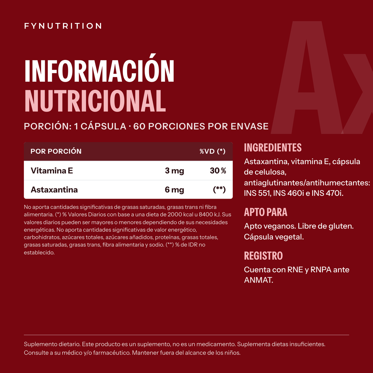 Astaxantina: información nutricional – FYNUTRITION
