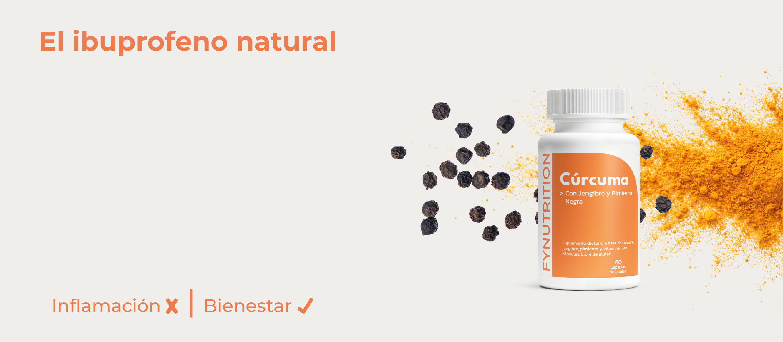 <h2><em><strong>Cúrcuma </strong></em></h2><h2>+ Jengibre </h2><h2>+ Pimienta negra</h2>