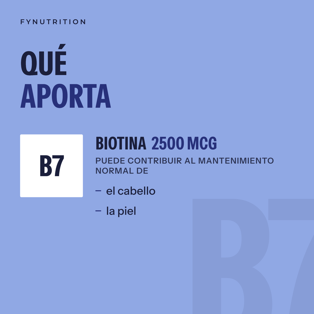 Biotina: qué aporta – FYNUTRITION