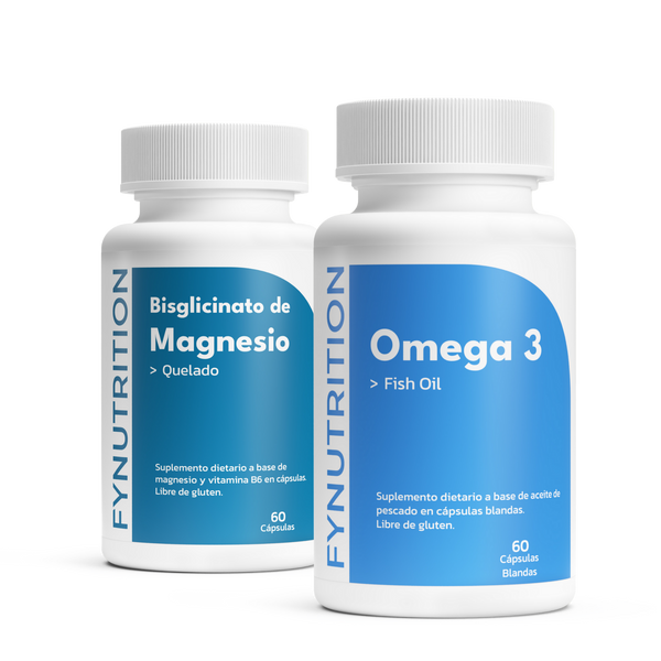 Dúo Relax Muscular: Bisglicinato de Magnesio + Omega 3 Fish Oil