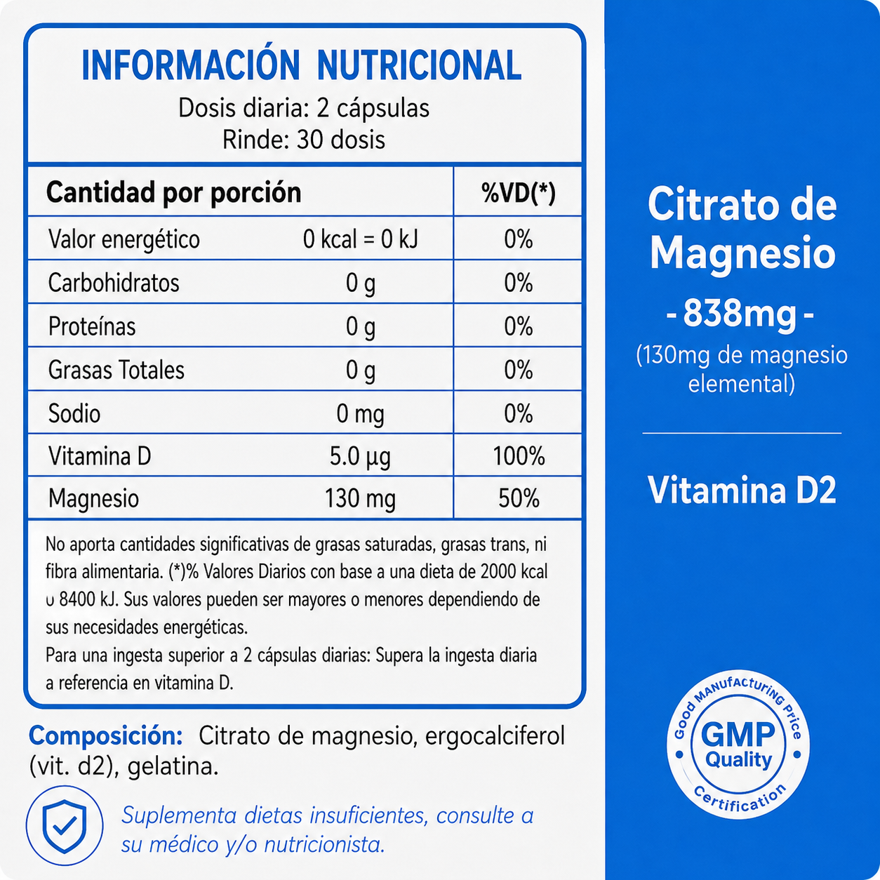 Citrato de Magnesio Cápsulas