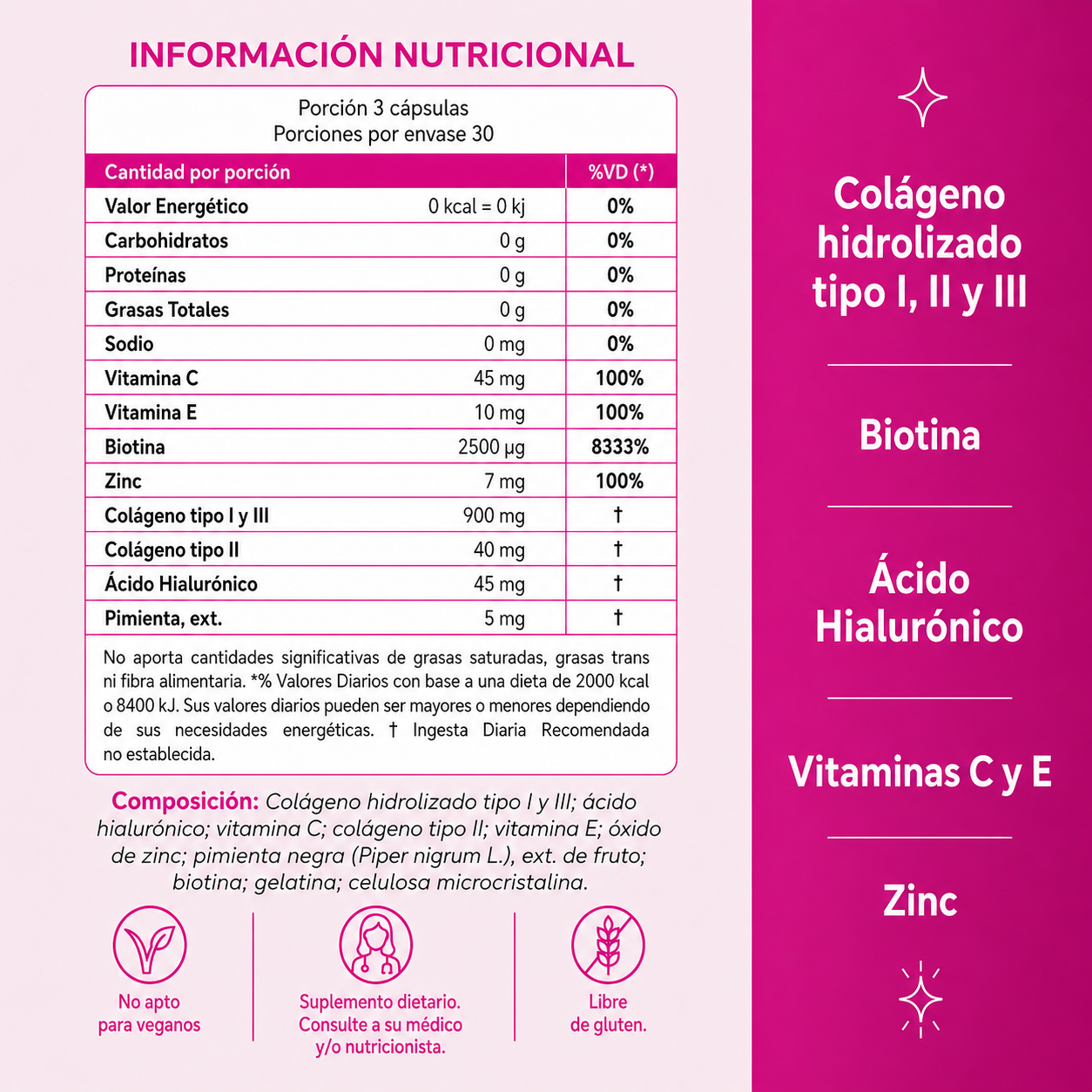 Colacaps - Colágeno Hidrolizado tipo 1, 2 y 3 en Cápsulas