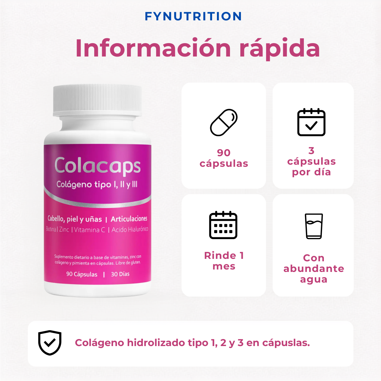 Colacaps - Colágeno Hidrolizado tipo 1, 2 y 3 en Cápsulas
