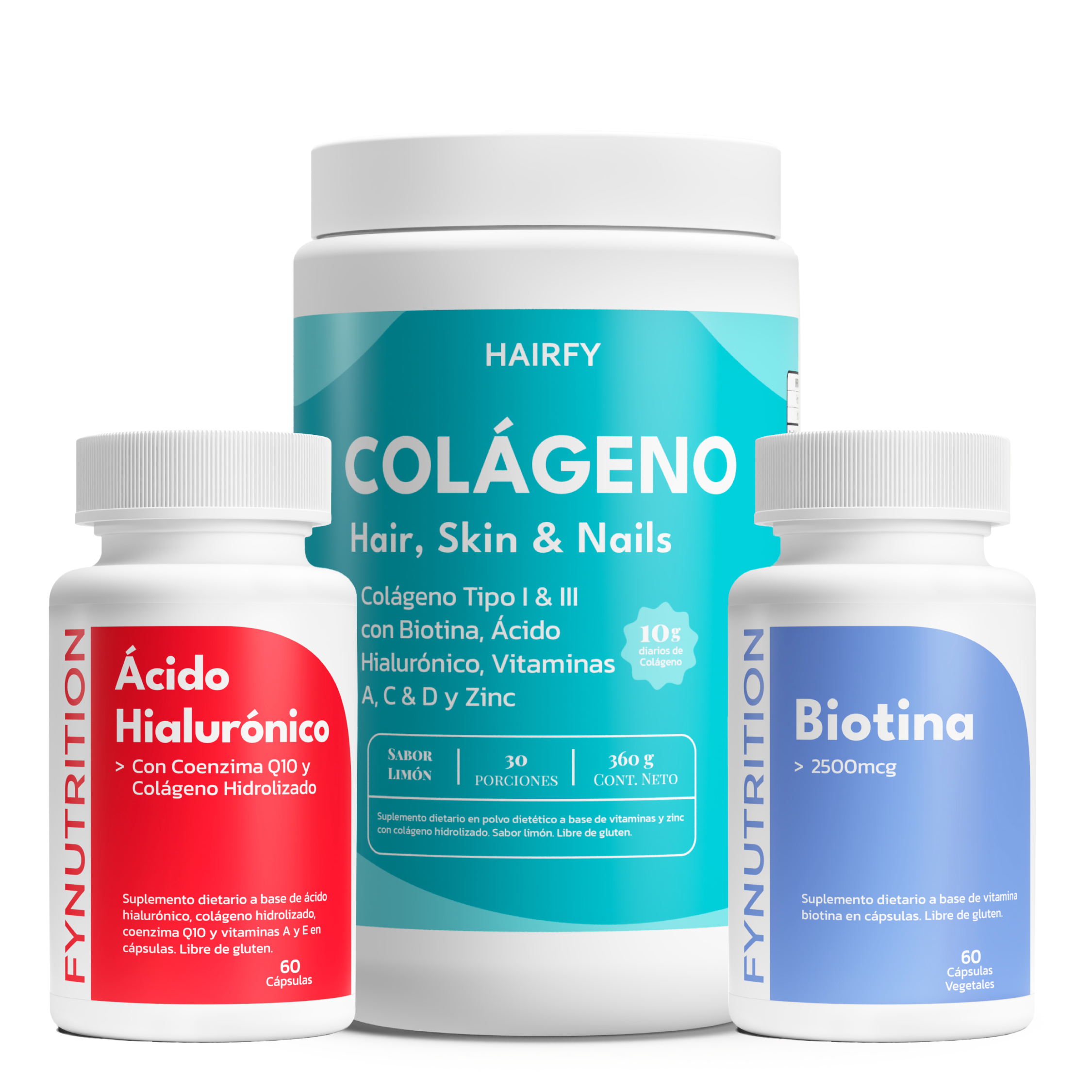 Combo Belleza: Biotina + Ácido Hialurónico + Colágeno Hairfy