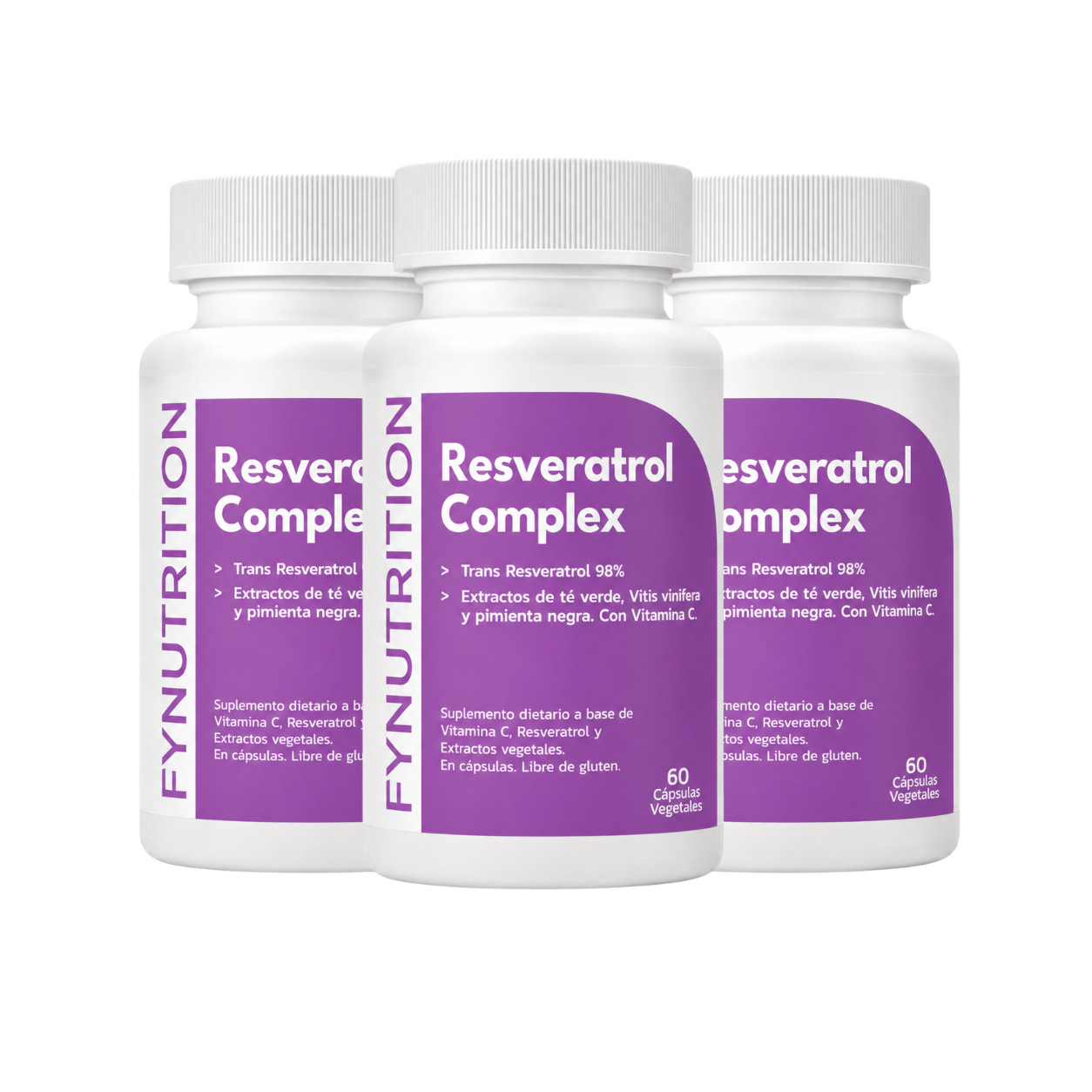 Resveratrol Complex Fynutrition x60 Capsulas Antioxidante Antiage longevidad