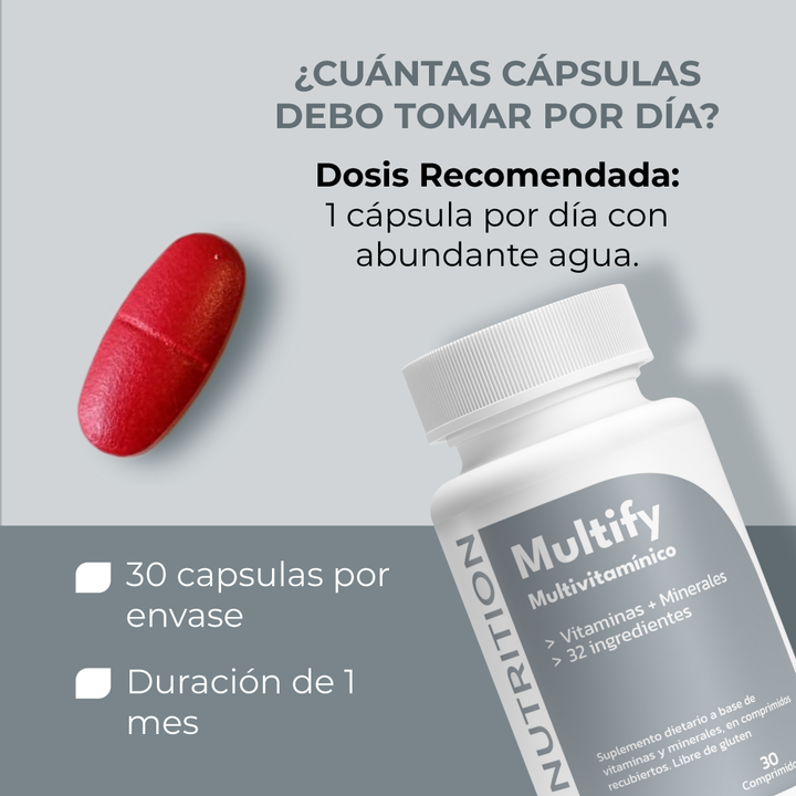 Combo Vitalidad: Omega 3 + Multify + Bisglicinato de Magnesio Quelado