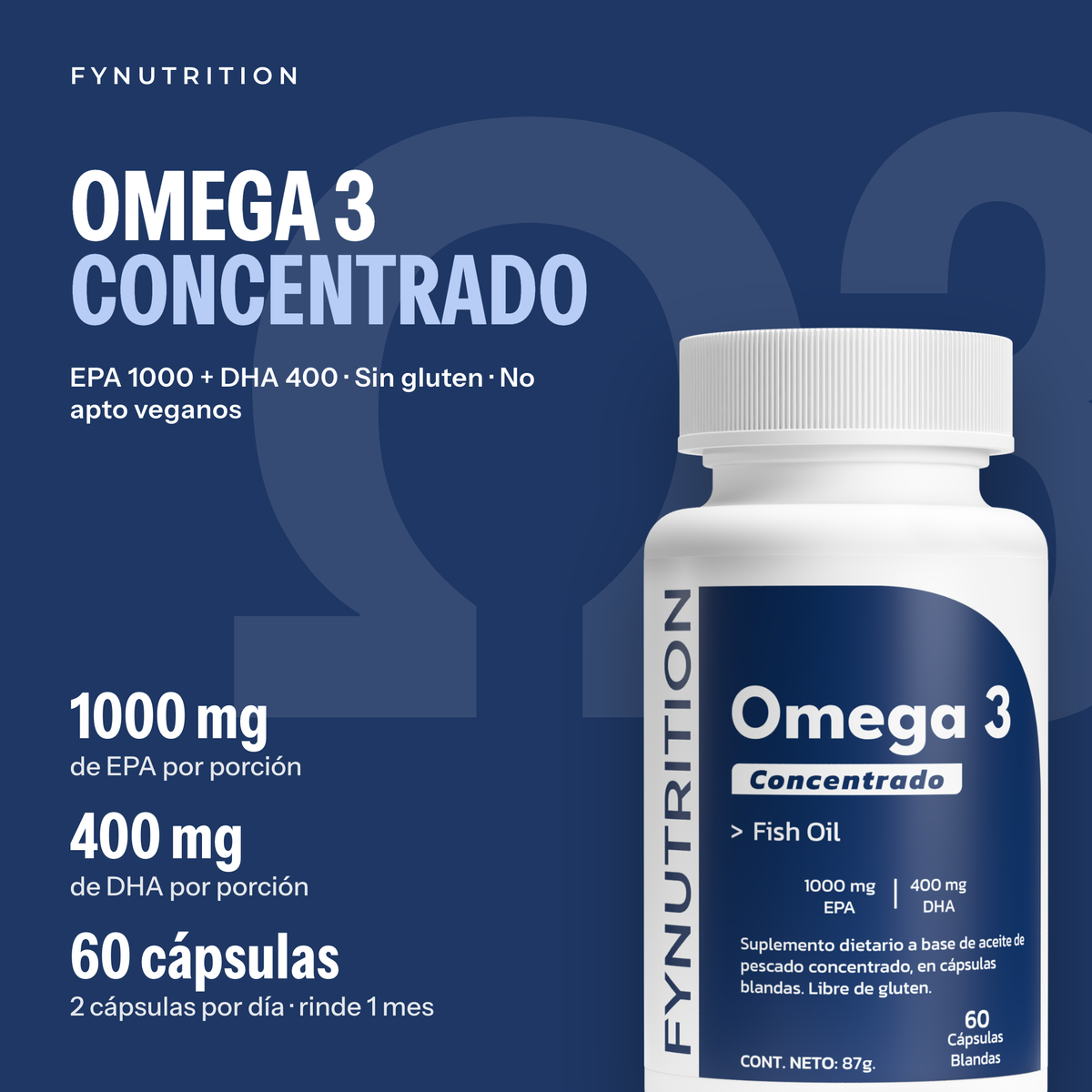 Omega 3 Concentrado 1000 EPA + 400 DHA: lo esencial – FYNUTRITION