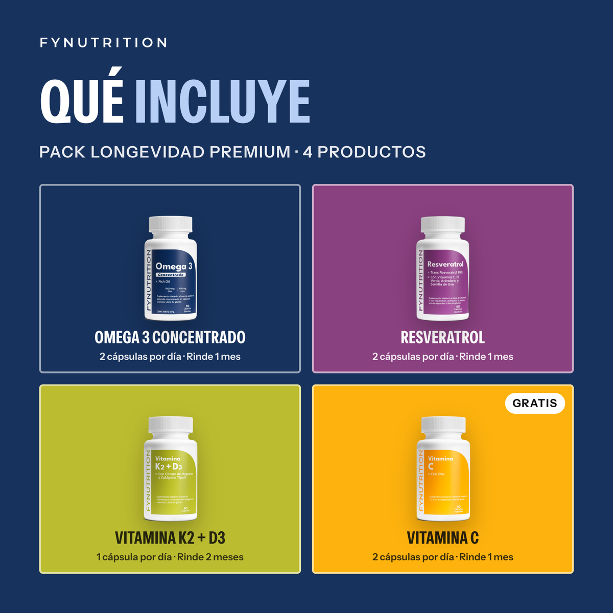 Pack Longevidad Premium: qué incluye – FYNUTRITION