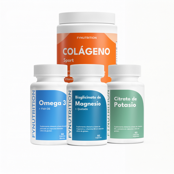 Pack Rendimiento Total: Colágeno Sport + Bisglicinato de Magnesio + Omega 3 Fish Oil + Citrato de Potasio