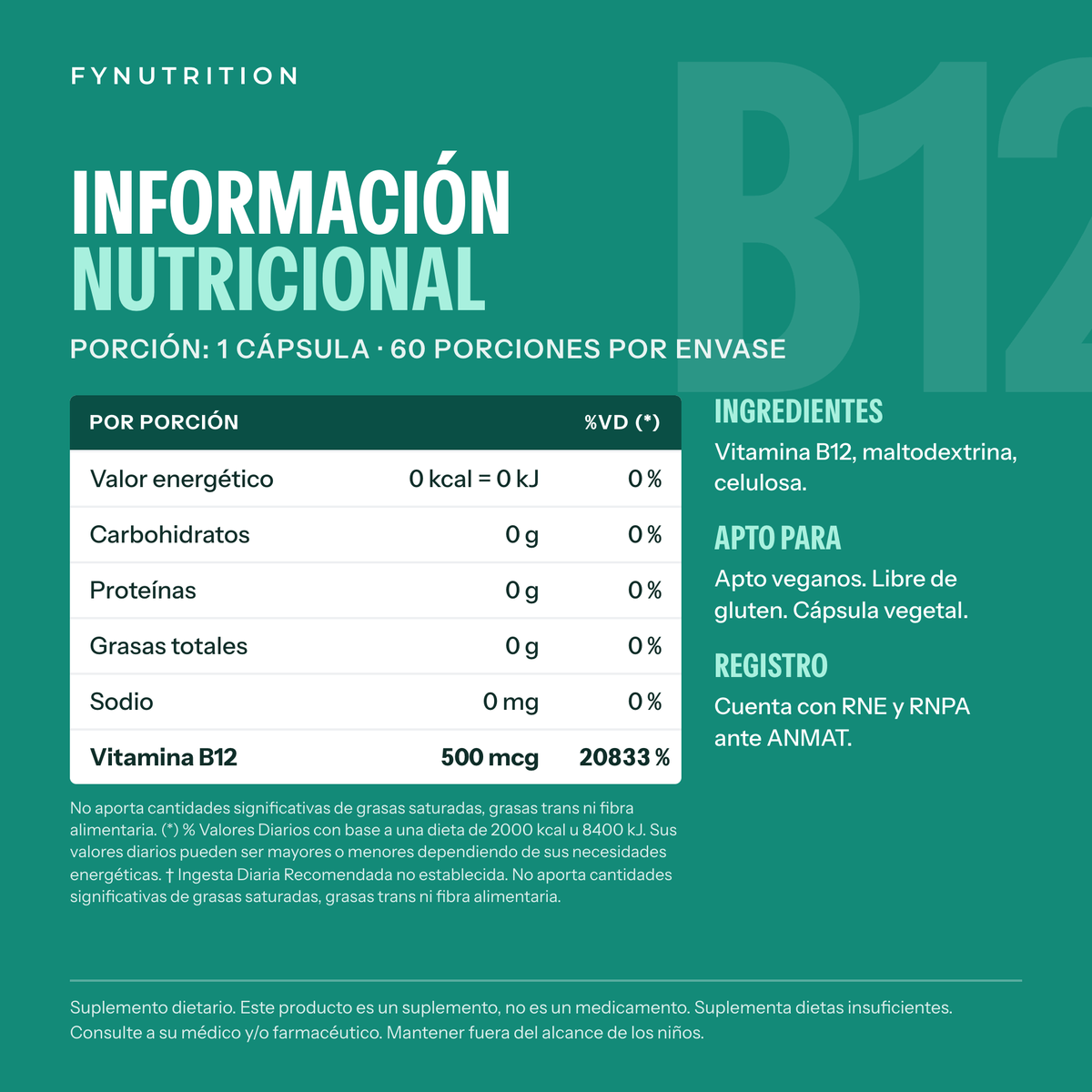 Vitamina B12: información nutricional – FYNUTRITION