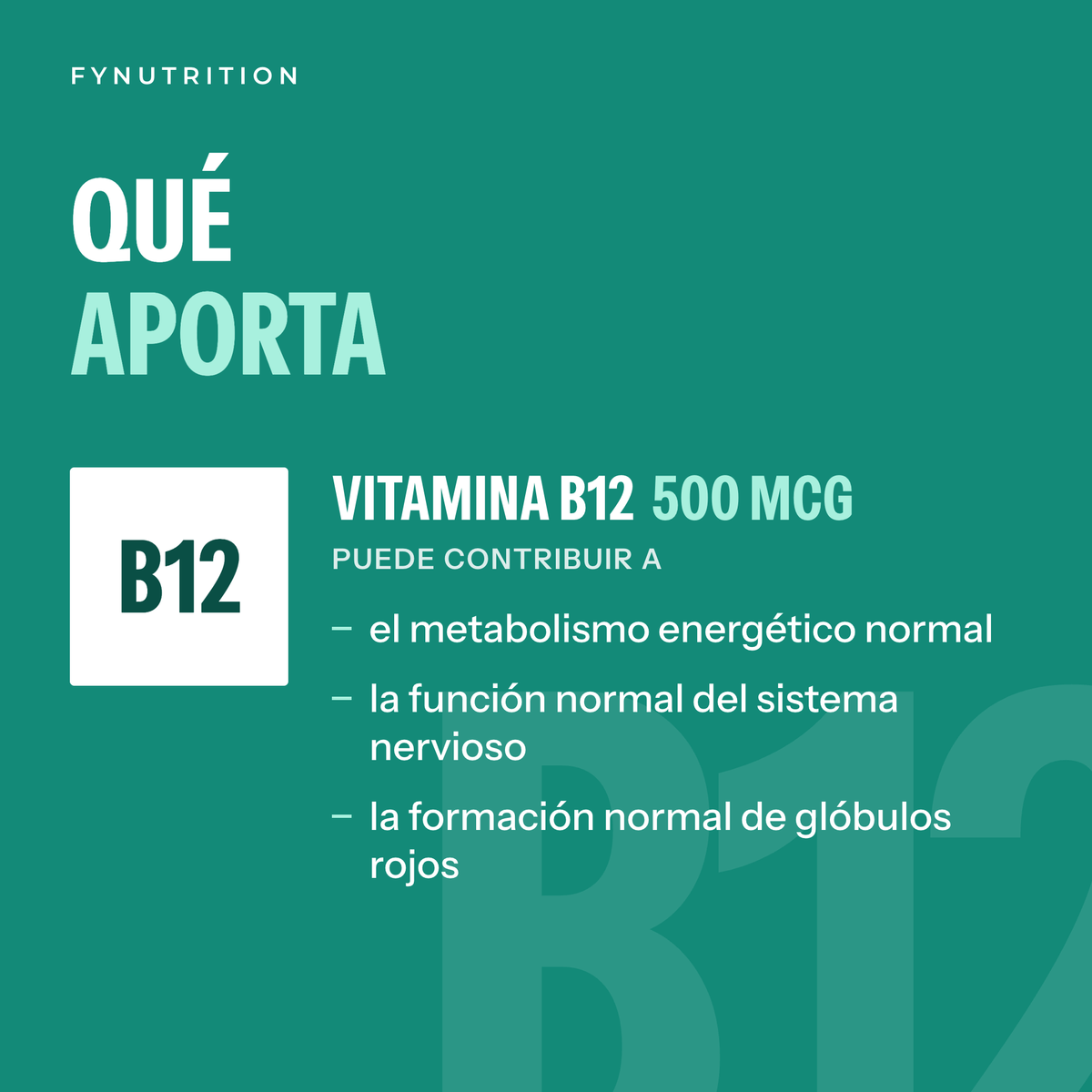 Vitamina B12: qué aporta – FYNUTRITION