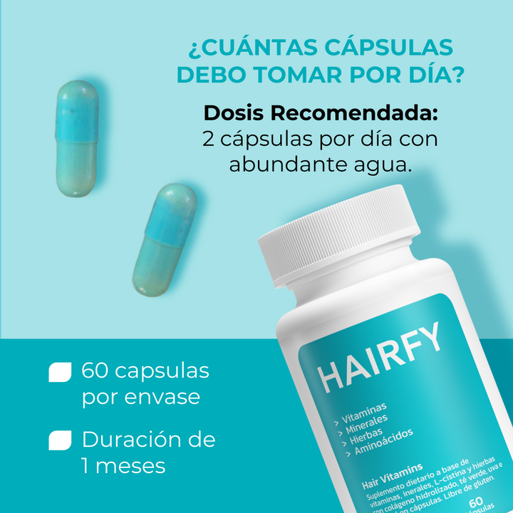 Combo Cabello: Vitaminas Hairfy + Ácido Hialurónico