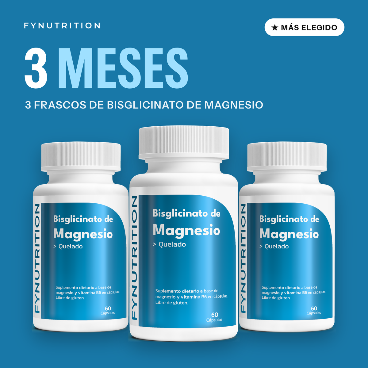 Bisglicinato de Magnesio: 3 meses (3 frascos) – FYNUTRITION