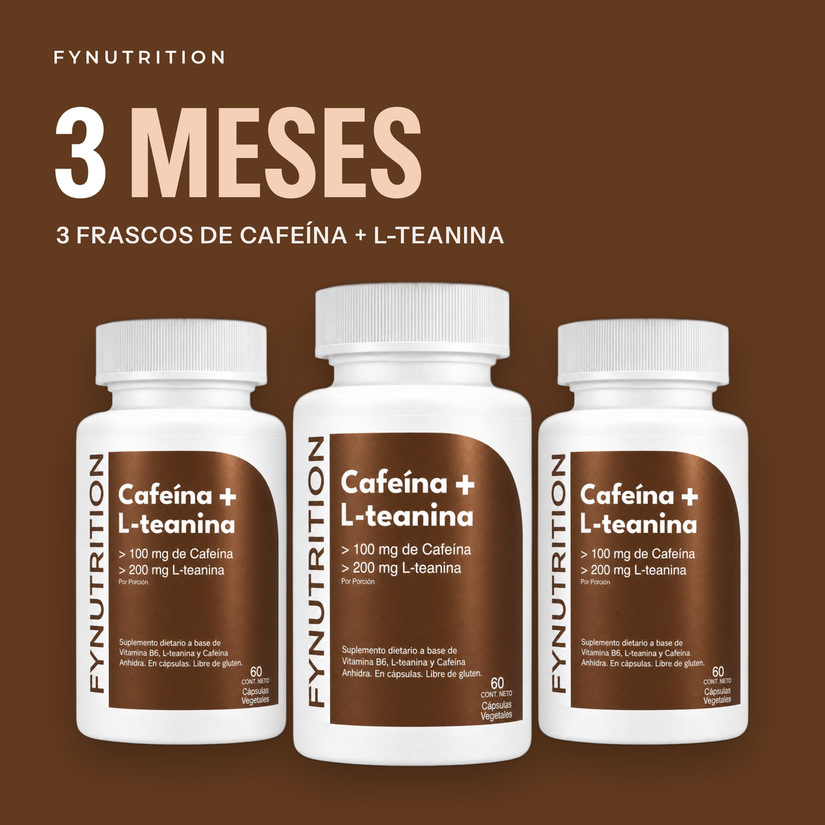 Cafeína + L-Teanina: 3 meses (3 frascos) – FYNUTRITION