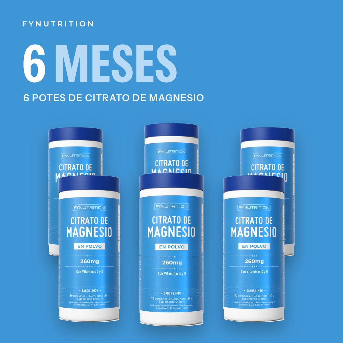 Citrato de Magnesio: 6 meses (6 potes) – FYNUTRITION
