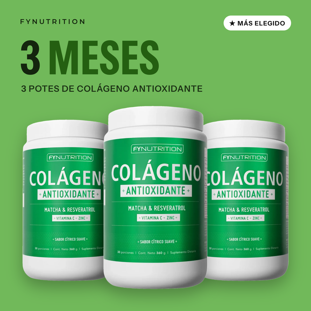 Colágeno Antioxidante: 3 meses (3 potes) – FYNUTRITION