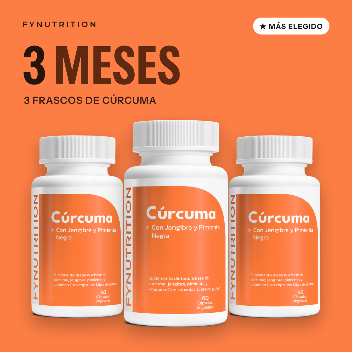 Cúrcuma: 3 meses (3 frascos) – FYNUTRITION
