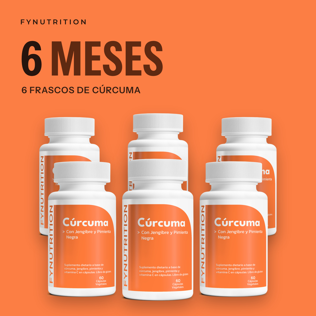 Cúrcuma: 6 meses (6 frascos) – FYNUTRITION
