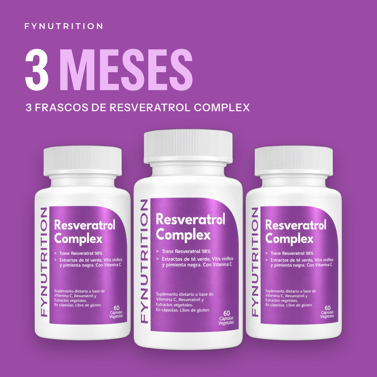 Resveratrol Complex: 3 meses (3 frascos) – FYNUTRITION