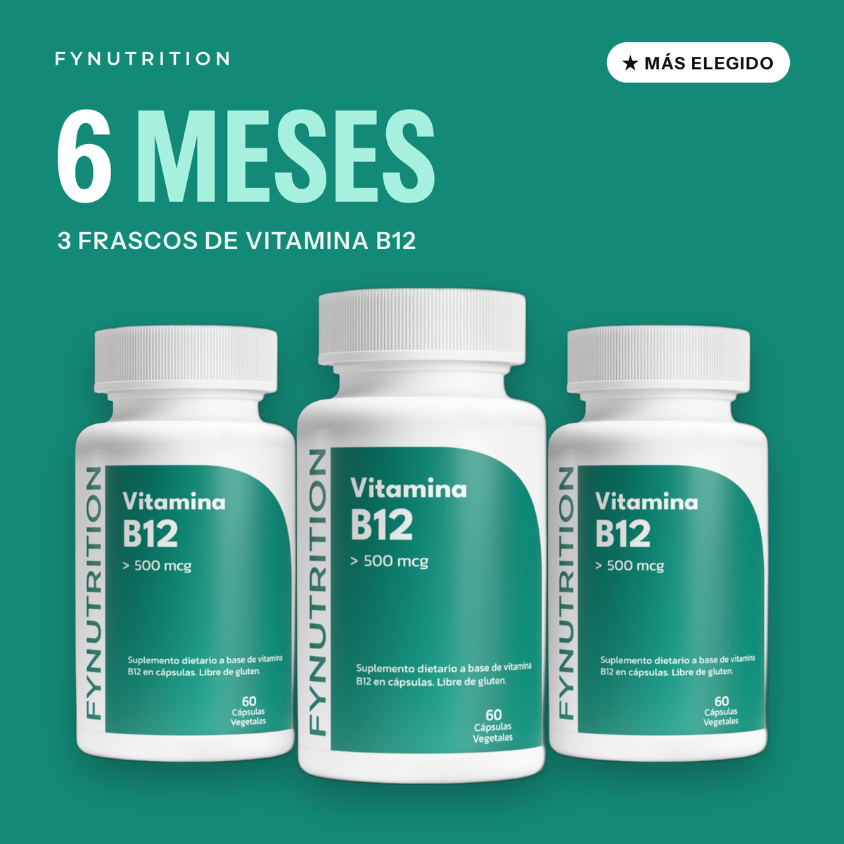 Vitamina B12: 6 meses (3 frascos) – FYNUTRITION